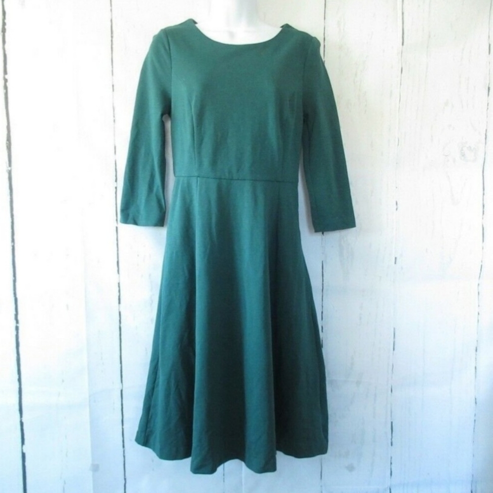 Forest Green Boden Irene Fit And Flare Ponte Dress
